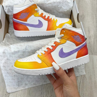 Custom AJ 1s Shoes Sunset Ombre Purple