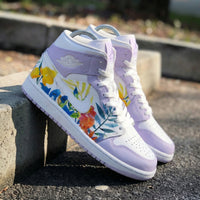 Custom AJ 1s Shoes Sweet Lavender Purple Floral