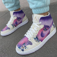Custom AJ 1s Shoes with Butterflies and Purple Pink Color