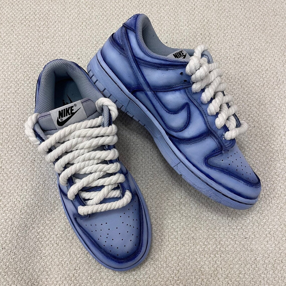 Custom Dunk Blue Chunky Laces