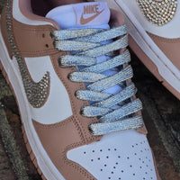 Custom Dunk Brown White With Rhinestones