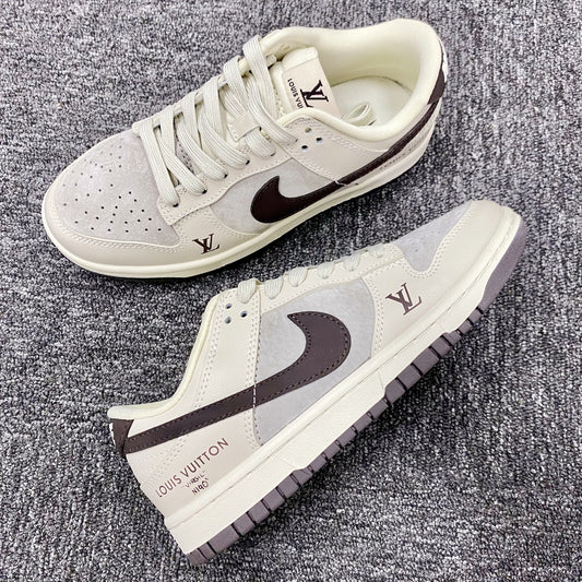 Custom Dunk Cream Khaki LV Logo