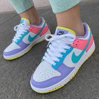 Custom Dunk Shoes Color Block Pink Blue
