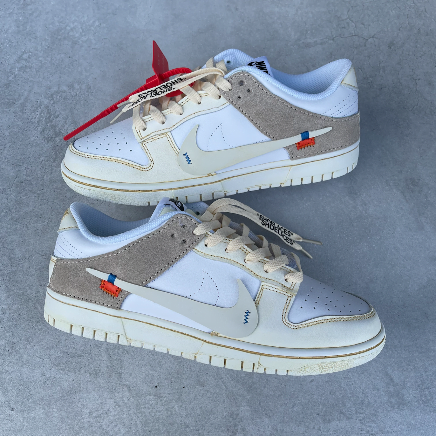 Custom Dunk White Beige