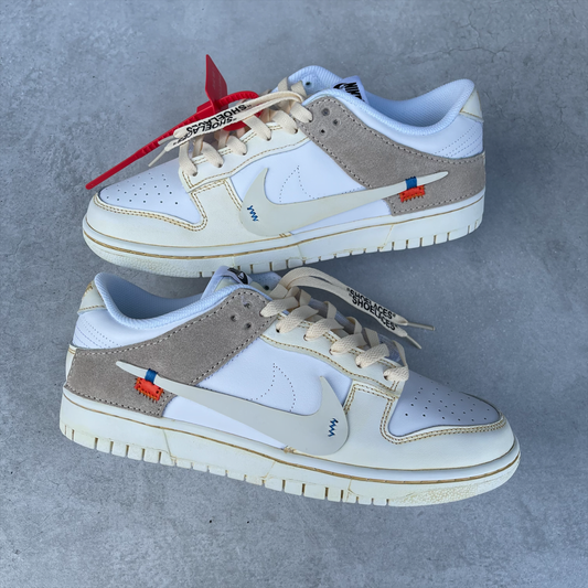 Custom Dunk White Beige