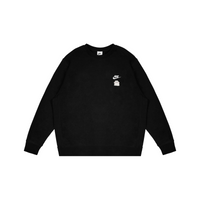 Custom Embroidery Nike Sweatshirt Black White Ghost Pattern