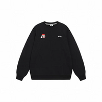 Custom Embroidery Nike Sweatshirt Black With Pixel Santa