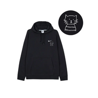 Custom Embroidery Nike Sweatshirt Black With Simple Cat Design