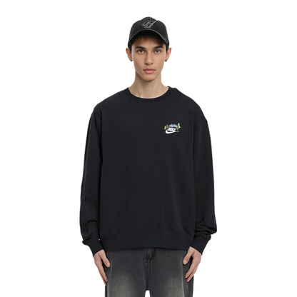Custom Embroidery Nike Sweatshirt Mountain Tree Design Black