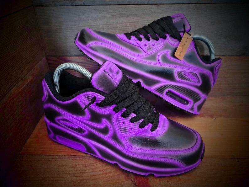 Custom Nike Air Max Black Purple Glow