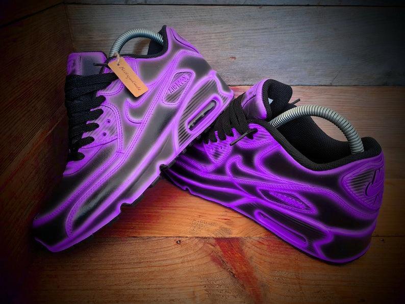 Custom Nike Air Max Black Purple Glow