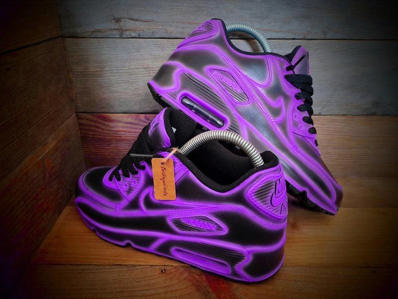 Custom Nike Air Max Black Purple Glow