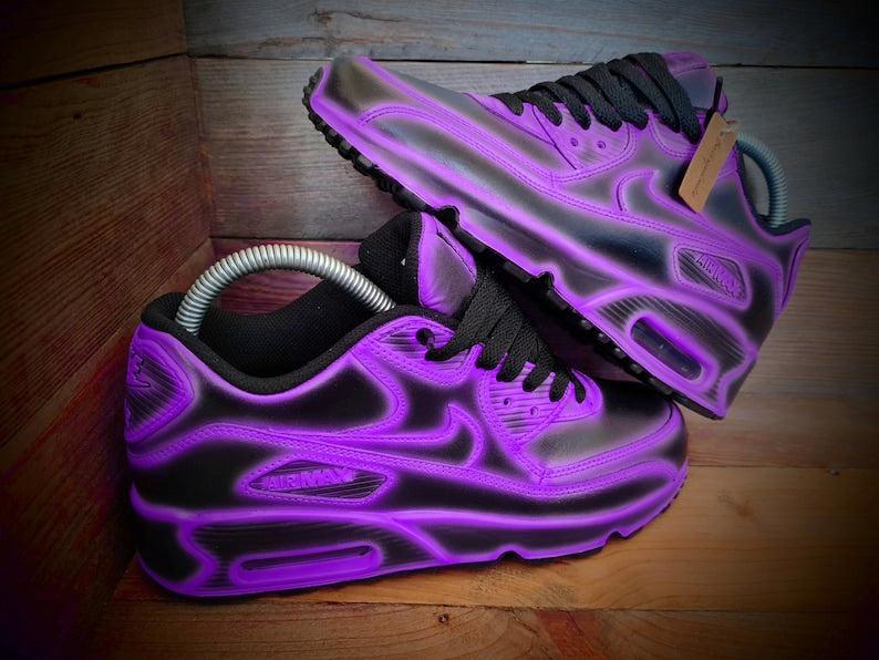 Custom Nike Air Max Black Purple Glow