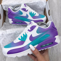 Custom Nike Air Max Shoes Gradient Purple Turquoise