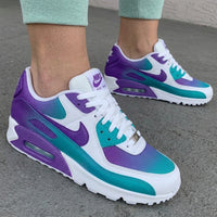 Custom Nike Air Max Shoes Gradient Purple Turquoise