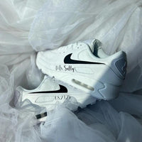 Custom Nike Air Max White Black Date Personalized Shoes