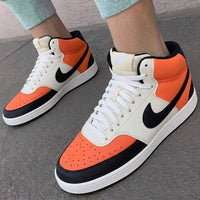 Custom Nike Court Vision Shoes Color Blocked Orange Black