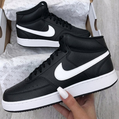 Custom Nike Court Vision Shoes Minimalist Black White