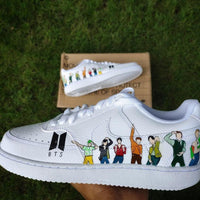 Custom Nike Court Vision White Multicolor BTS Theme