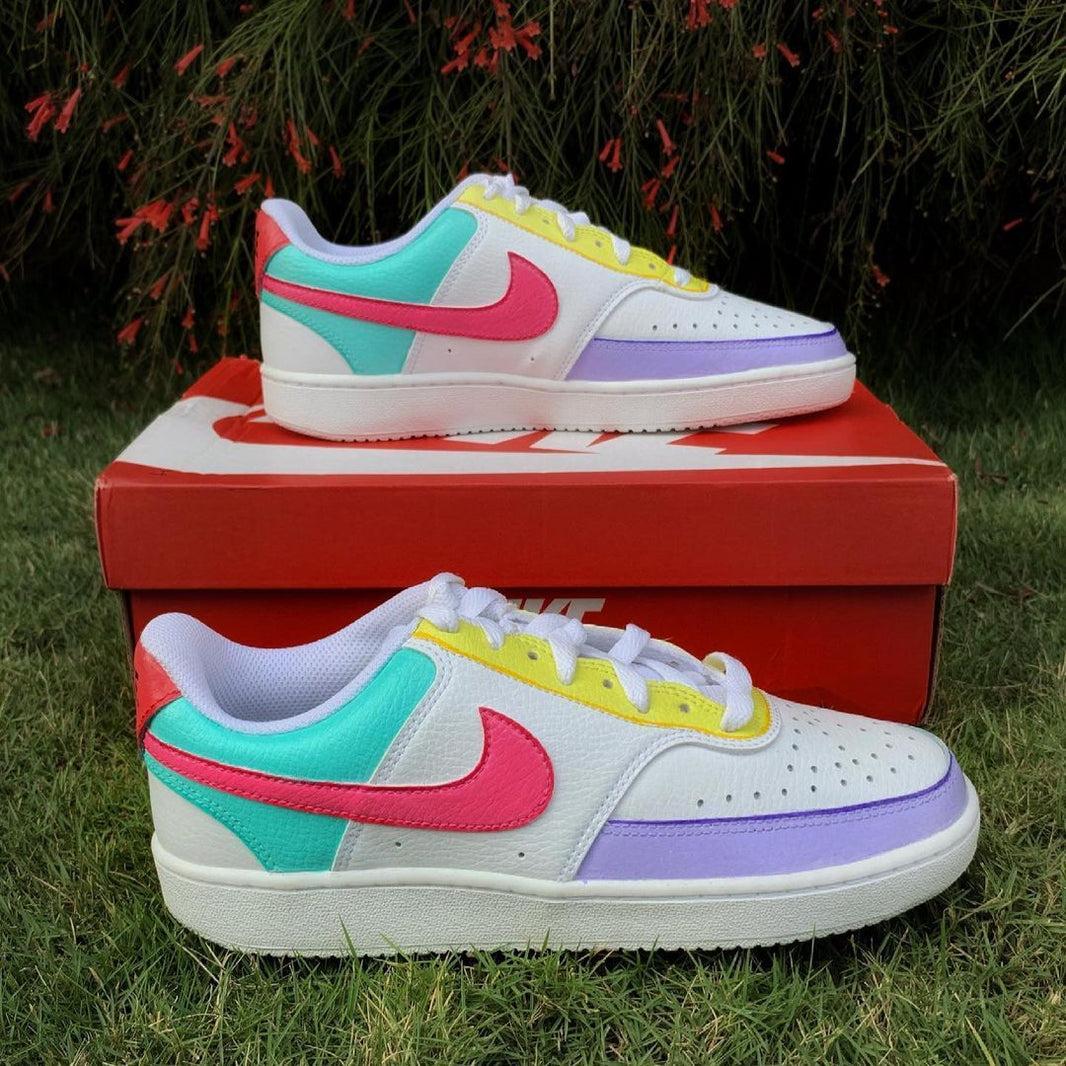 Custom Nike Court Vision White Multicolor Panel
