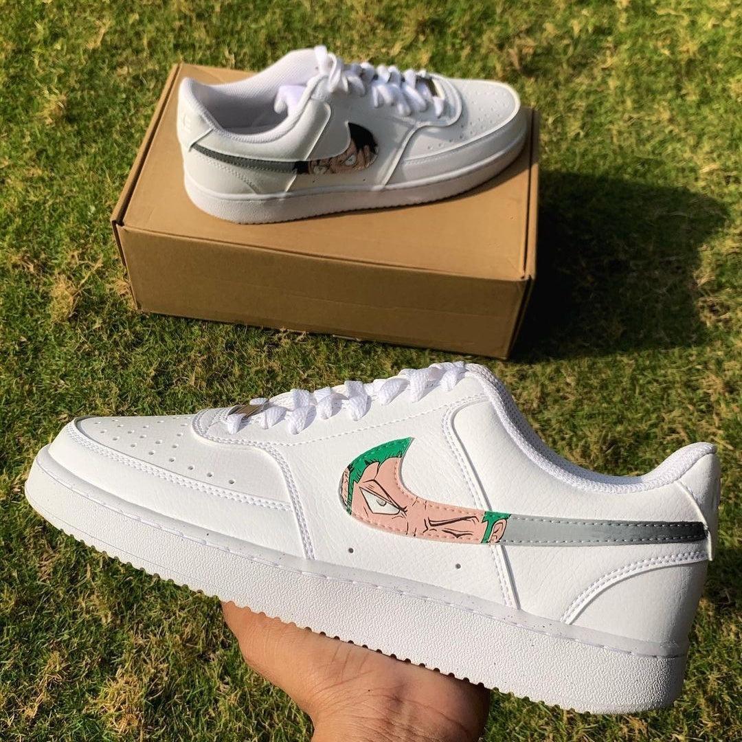 Custom Nike Court Vision White One Piece Anime Character