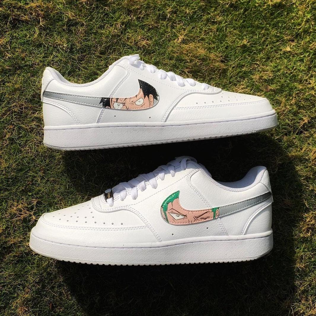 Custom Nike Court Vision White One Piece Anime Character