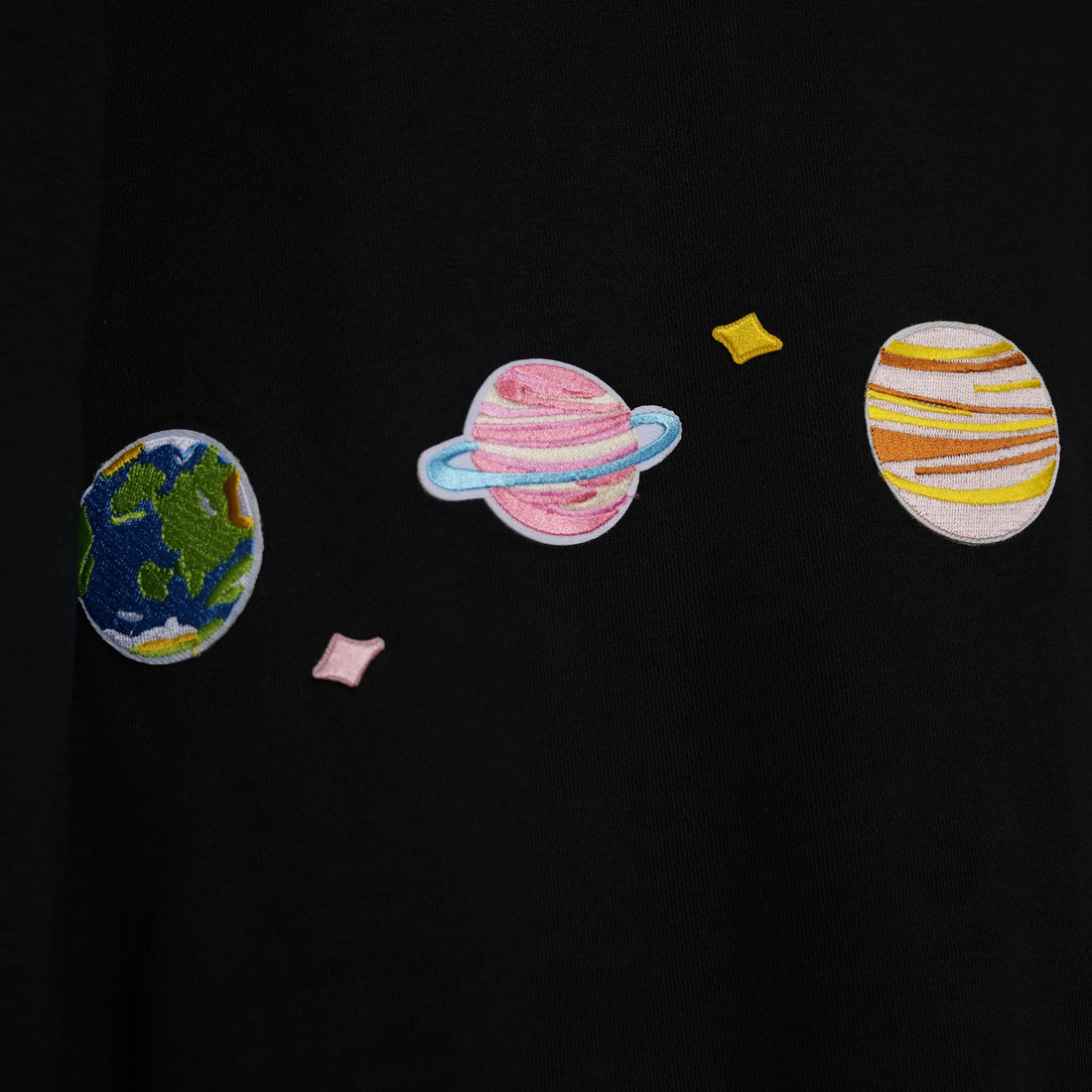 Custom Nike Sweatshirt Black Celestial Planets Pattern