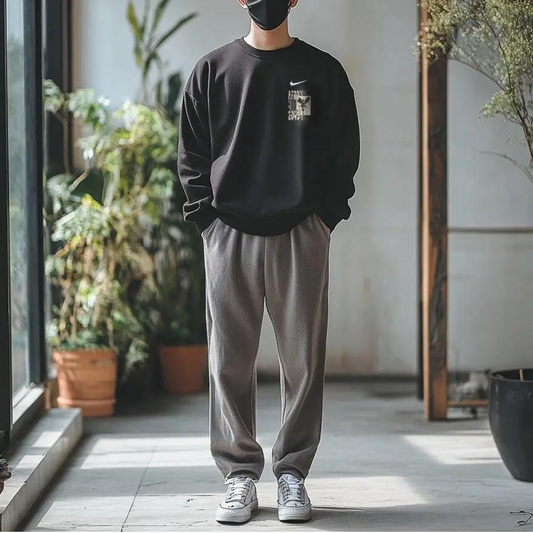 Custom Nike Sweatshirt Black Featuring Fantasy - themed Graphics