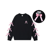 Custom Nike Sweatshirt Black Pink Bows