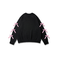 Custom Nike Sweatshirt Black Pink Bows