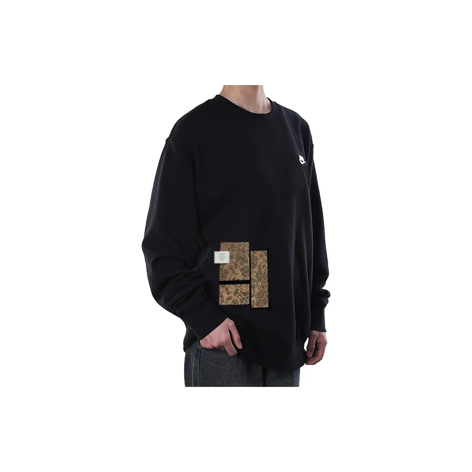 Custom Nike Sweatshirt Black Showcasing Paisley Elements