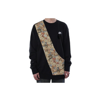 Custom Nike Sweatshirt Black Teddy Bear Pattern Fabric