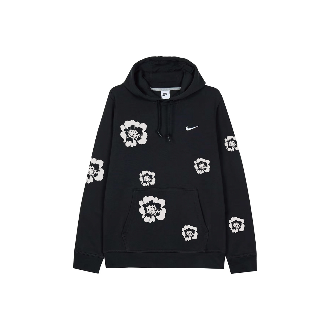 Custom Nike Sweatshirt Black White Floral Pattern