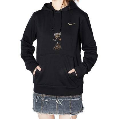 Custom Nike Sweatshirt Black With Abstract Pattern And Mysterious Figure