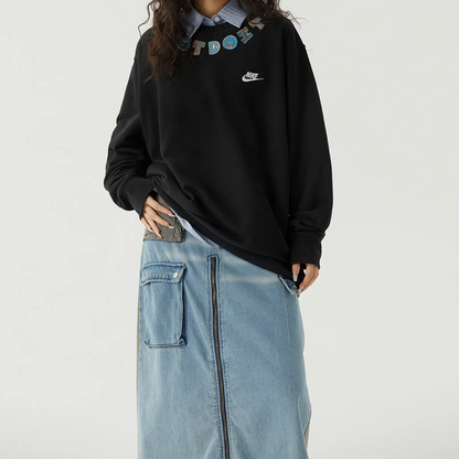Custom Nike Sweatshirt Black With Colorful Just Do It Motif