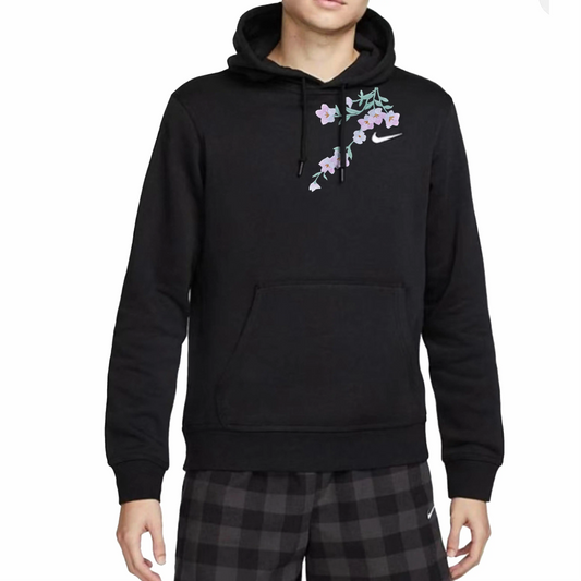 Custom Nike Sweatshirt Black With Delicate Flower