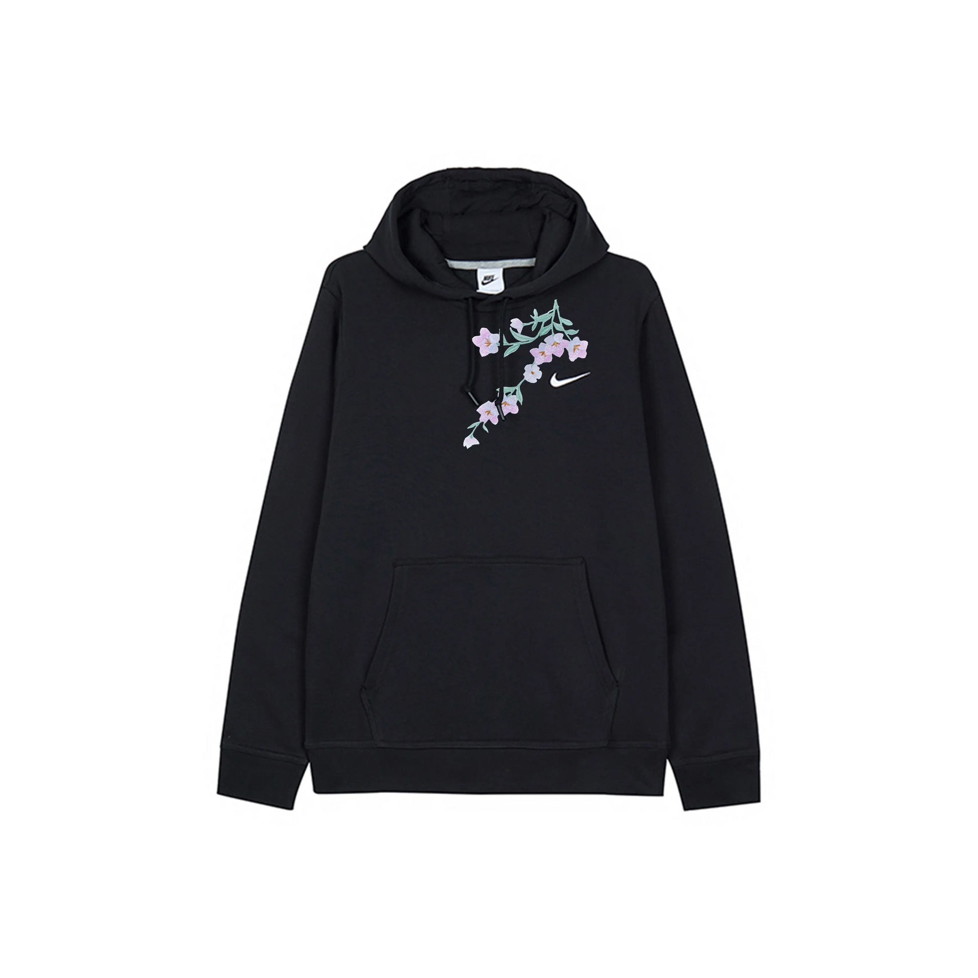 Custom Nike Sweatshirt Black With Delicate Flower