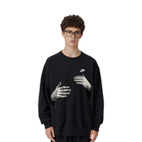 Custom Nike Sweatshirt Black With HAnd Print Design