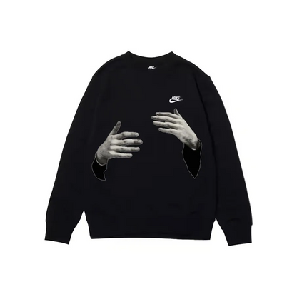 Custom Nike Sweatshirt Black With HAnd Print Design