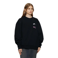 Custom Nike Sweatshirt Black With Pink Dragon - inspired Swoosh