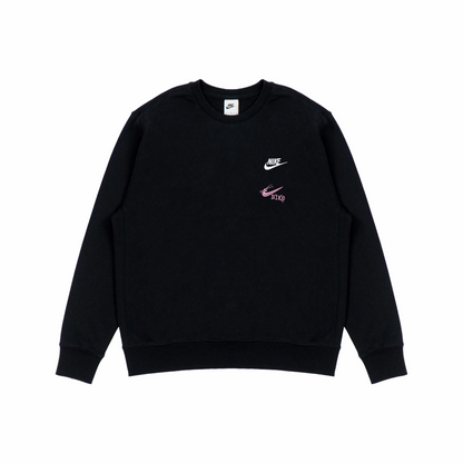 Custom Nike Sweatshirt Black With Pink Dragon - inspired Swoosh