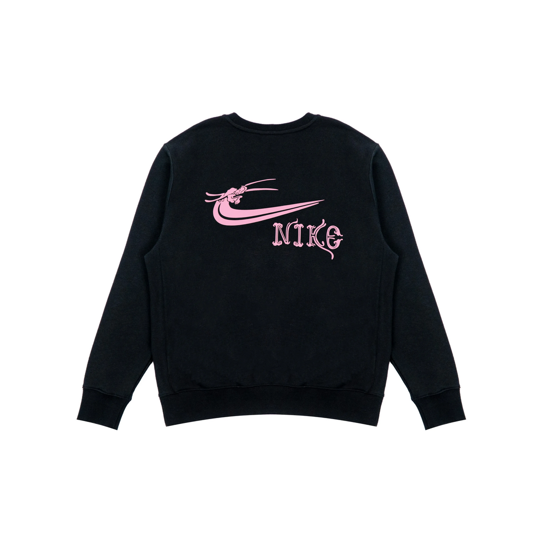Custom Nike Sweatshirt Black With Pink Dragon - inspired Swoosh