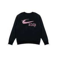 Custom Nike Sweatshirt Black With Pink Dragon - inspired Swoosh