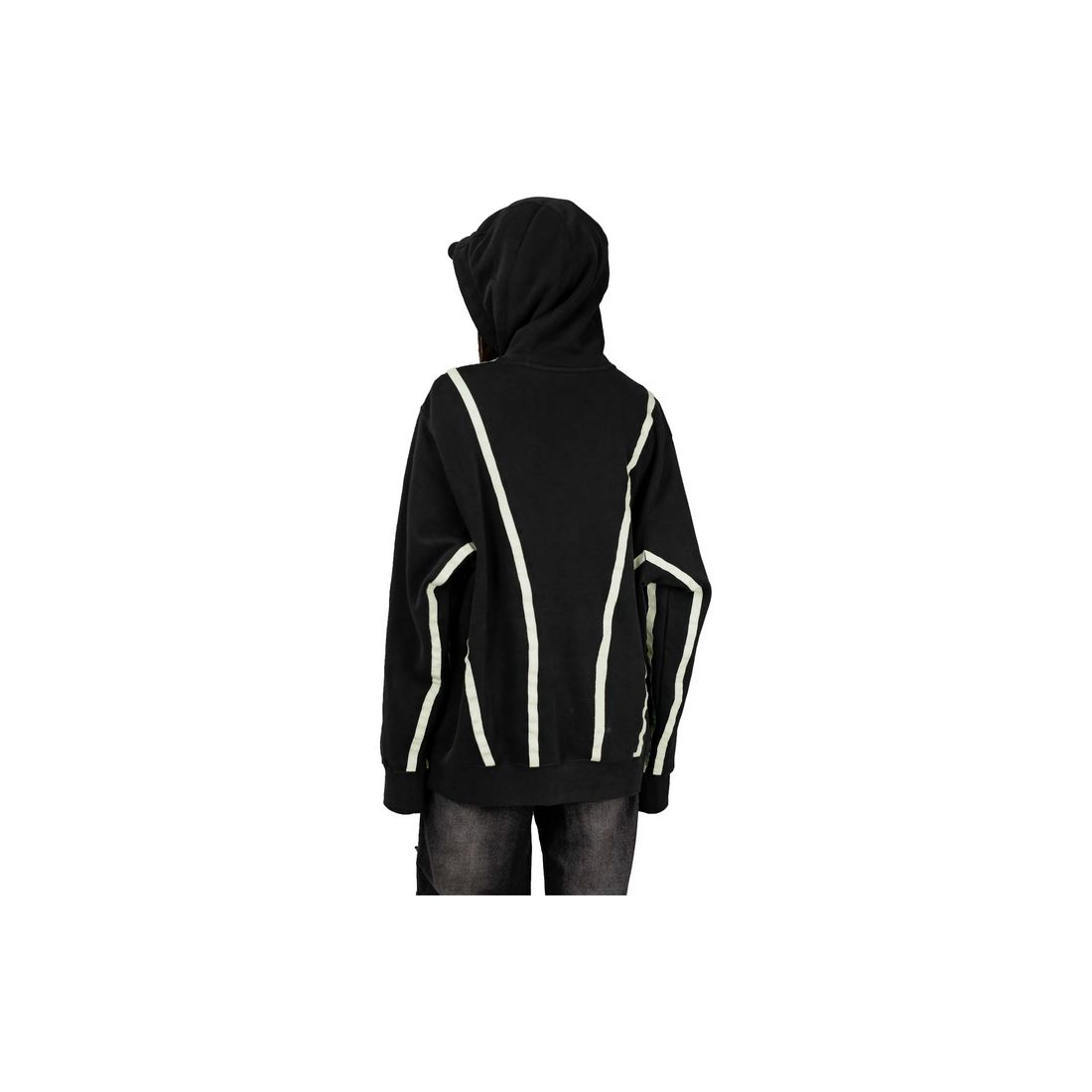 Custom Nike Sweatshirt Black With White Line Pattern