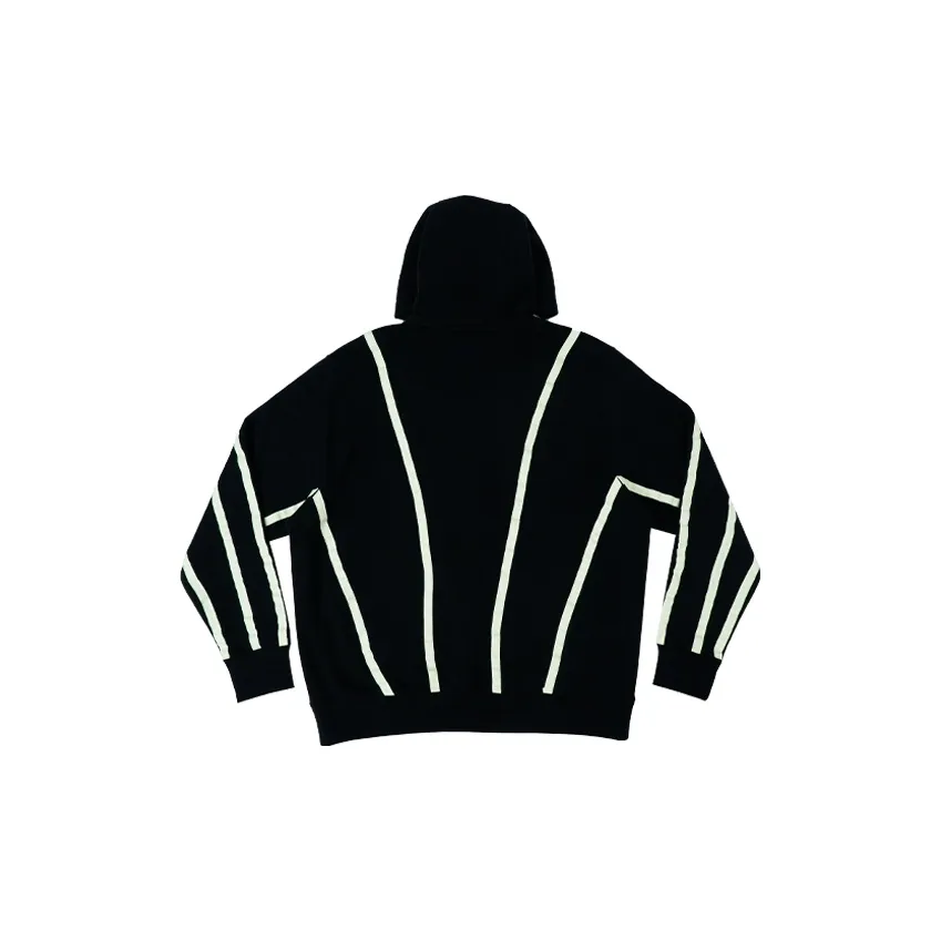 Custom Nike Sweatshirt Black With White Line Pattern