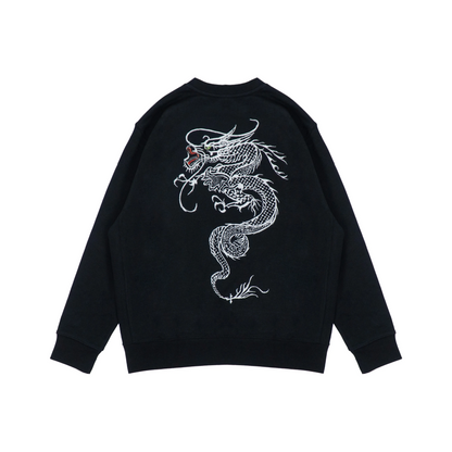 Custom Nike Sweatshirt Dark Black Dragon Motif