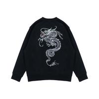 Custom Nike Sweatshirt Dark Black Dragon Motif