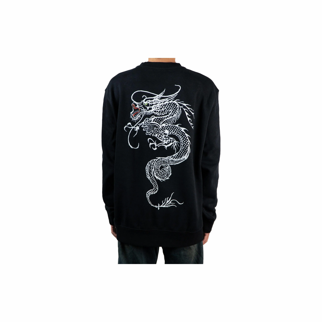 Custom Nike Sweatshirt Dark Black Dragon Motif
