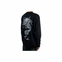 Custom Nike Sweatshirt Dark Black Dragon Motif