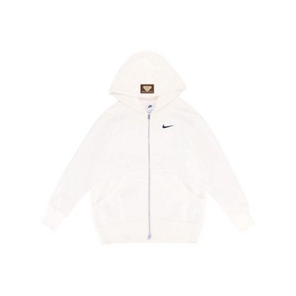 Custom Nike Sweatshirt White Minimalist Design With Small Logo